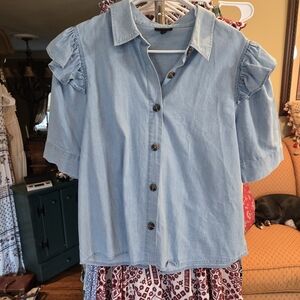 Who What Where Women's Denim Button-Down Shirt